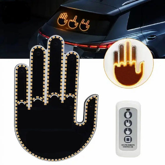 Funny Finger Gesture Light with Remote - Car Novelty Window Light