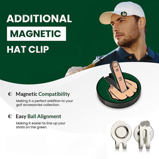 Funny Middle Finger Golf Ball Marker with Magnetic Hat Clip‑Golf Accessory - Sports Gift for Golfer