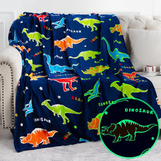 Glow in The Dark Dinosaur Blanket