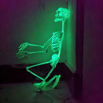 Glow in the Dark Skeleton Decor ‑ 2 Pack, Home Yard Porch Halloween Party Festival Decor Ornament