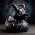 Gothic Resin Duck Figurine