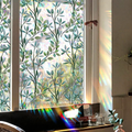 Green Vine Decorative Static Window Film - Botanical Window Decal for Home & Office