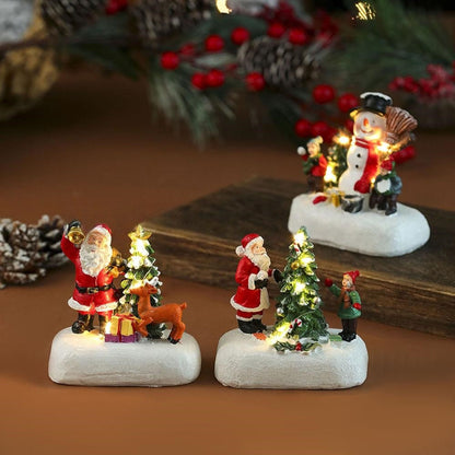 Hand Painted LED Christmas Decor - Home Table Mantel Shelf Holiday Decor