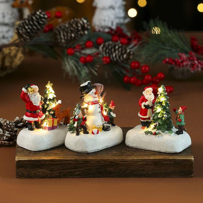 Hand Painted LED Christmas Decor - Home Table Mantel Shelf Holiday Decor