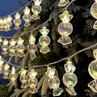 Iridescent Christmas Candy String Lights