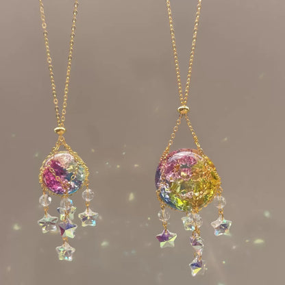 Iridescent Crystal Cracked Ice Suncatcher - Home Window Indoor Wall Hanging Decoration