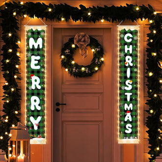 LED Merry Christmas Door Banner Set