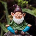 Meditating Elf Garden Statue - Yard Patio Lawn Home Potted Plant Decor