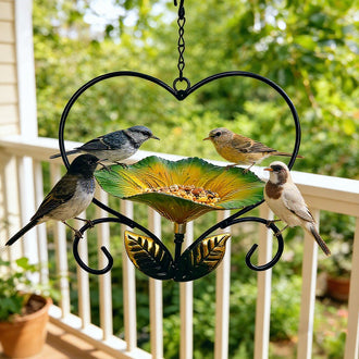 Metal Flower Design Hanging Bird Feeder  -  Garden & Backyard Wildlife Accessory