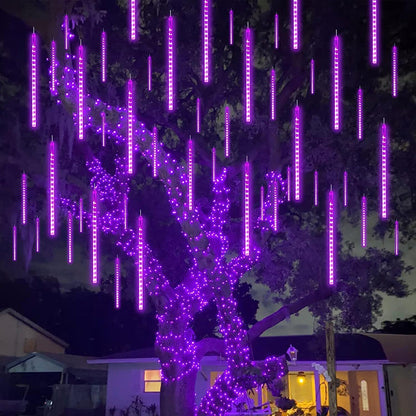 Meteor Snow Fall LED Lights - Easy Extendable Upgraded Version, Home Eave Tree Patio Xmas Holiday Party Festival Decor Lighting