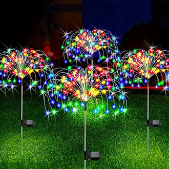 Multicolor Solar Powered LED Firework Stake Light