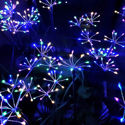 Multicolor Solar Powered Starburst Stake Light - Weatherproof Yard Lawn Flower Bed Patio Outdoor Holiday Decor Lighting