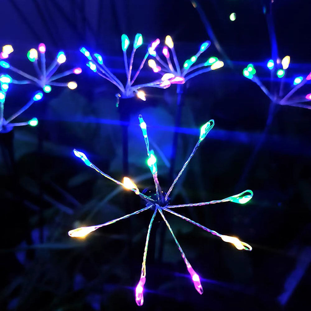 Multicolor Solar Powered Starburst Stake Light - Weatherproof Yard Lawn Flower Bed Patio Outdoor Holiday Decor Lighting