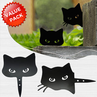 2 Pcs - Metal Cat Silhouette Garden Decor