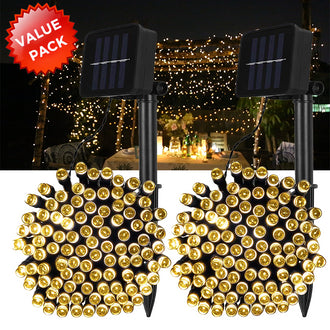 2 Pack - XMAS Solar-Powered LED Fairy Lights