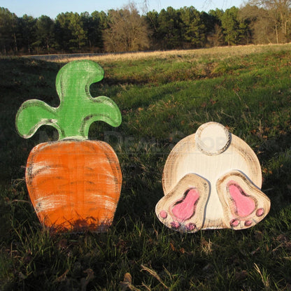 Large Bunny & Carrot Yard Stake Decor