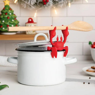 Novelty 2 in 1 Silicone Crab Design Spoon Rest & Steam Releaser  -  Kitchen Counter Accessory