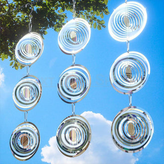 9 Discs Reflective Stainless Steel Wind Spinner Bird Deterrent