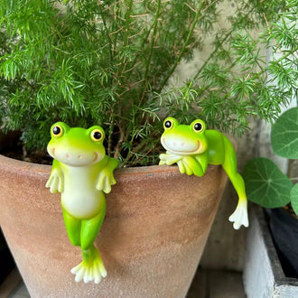 2 Pcs - Resin Frog Pot Hugger