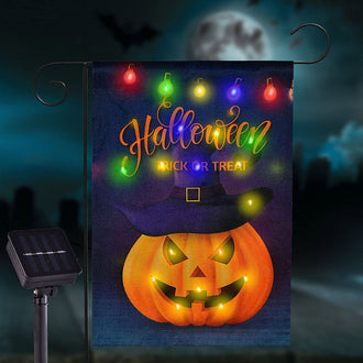 Halloween Solar Powered LED Pumpkin Garden Flag