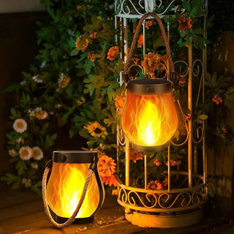 Solar Powered LED Flickering Flame Lantern