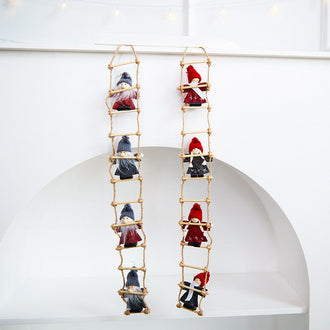 Adorable Christmas Gnome Climbing Ladder Decor