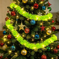 Battery Powered Lime Green Christmas Tinsel Garland Lights - 9.84 ft, Mantel & Tree Holiday Decor