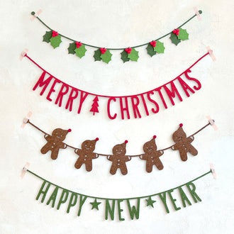 Set of 4 Festive Christmas & New Year Banners
