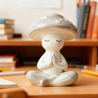 Adorable Meditating Mushroom Figurine - Garden Yard Lawn Patio Meditation Decor Ornament