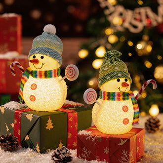 3 Pcs Light Up Christmas Snowman Decoration Set