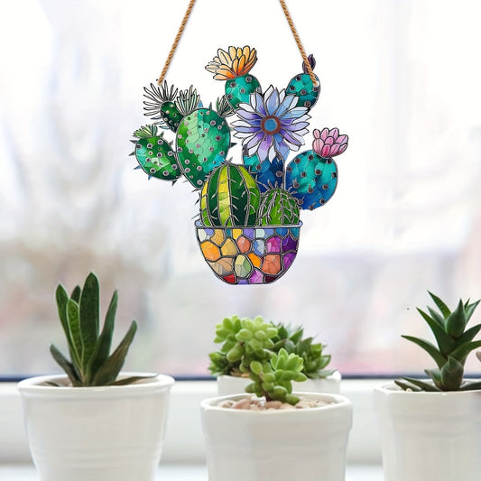 Colorful Cactus Hanging Decor - Home Living Room Wall Window Hanging Decoration