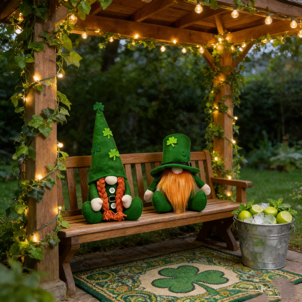 Set of 2 Adorable St Patrick's Day Gnome Decor - Home Tabletop Holiday Decor