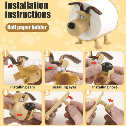 Adorable Puppy Toilet Roll Holder - 2 Pack, Cute Bathroom Tissue Storage Decor