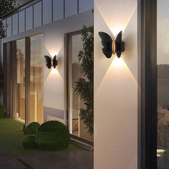 Solar Powered Up & Down Butterfly Wall Light