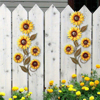 2 Pcs - Metal Sunflower Wall Art Decor