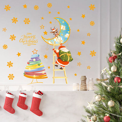 Glow In the Dark Christmas Stickers Set - Window Wall Xmas Decor Decals