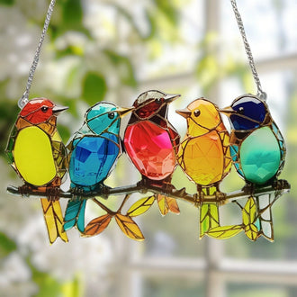 Multicolor Birds On a Branch Hanging Decor