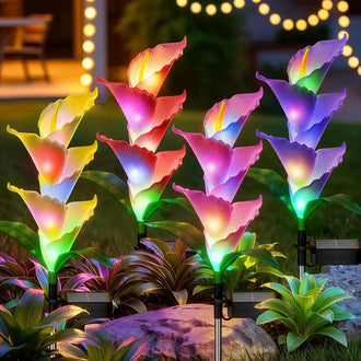 Solar Powered Color Changing LED Calla Lily Stake Light