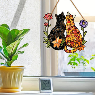 Colorful Floral Cat Hanging Decor
