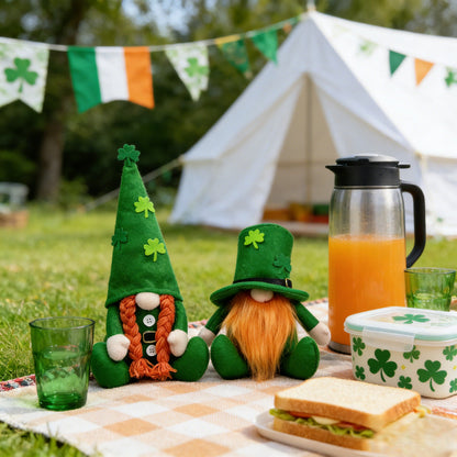 Set of 2 Adorable St Patrick's Day Gnome Decor - Home Tabletop Holiday Decor