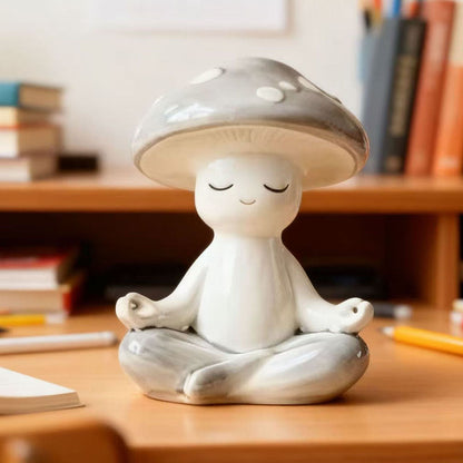 Adorable Meditating Mushroom Figurine - Garden Yard Lawn Patio Meditation Decor Ornament