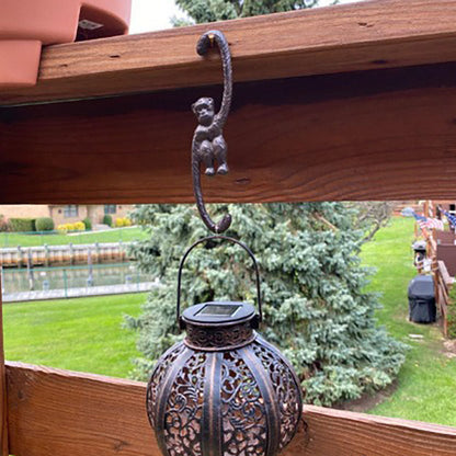 Heavy Duty Cast Iron Monkey Hook - Multi-Purpose Hanging Hook For Garden Home Wall Plant Pot Hanging Decoration
