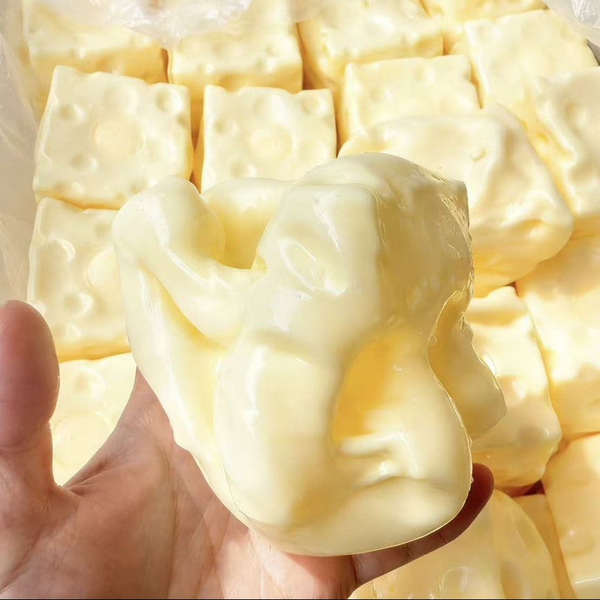 Coconut Oil Cheese Squishy Stress Relief Toy - Novelty Sensory Gift