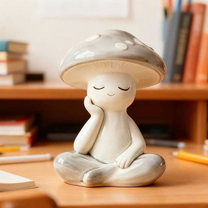 Adorable Meditating Mushroom Figurine - Garden Yard Lawn Patio Meditation Decor Ornament
