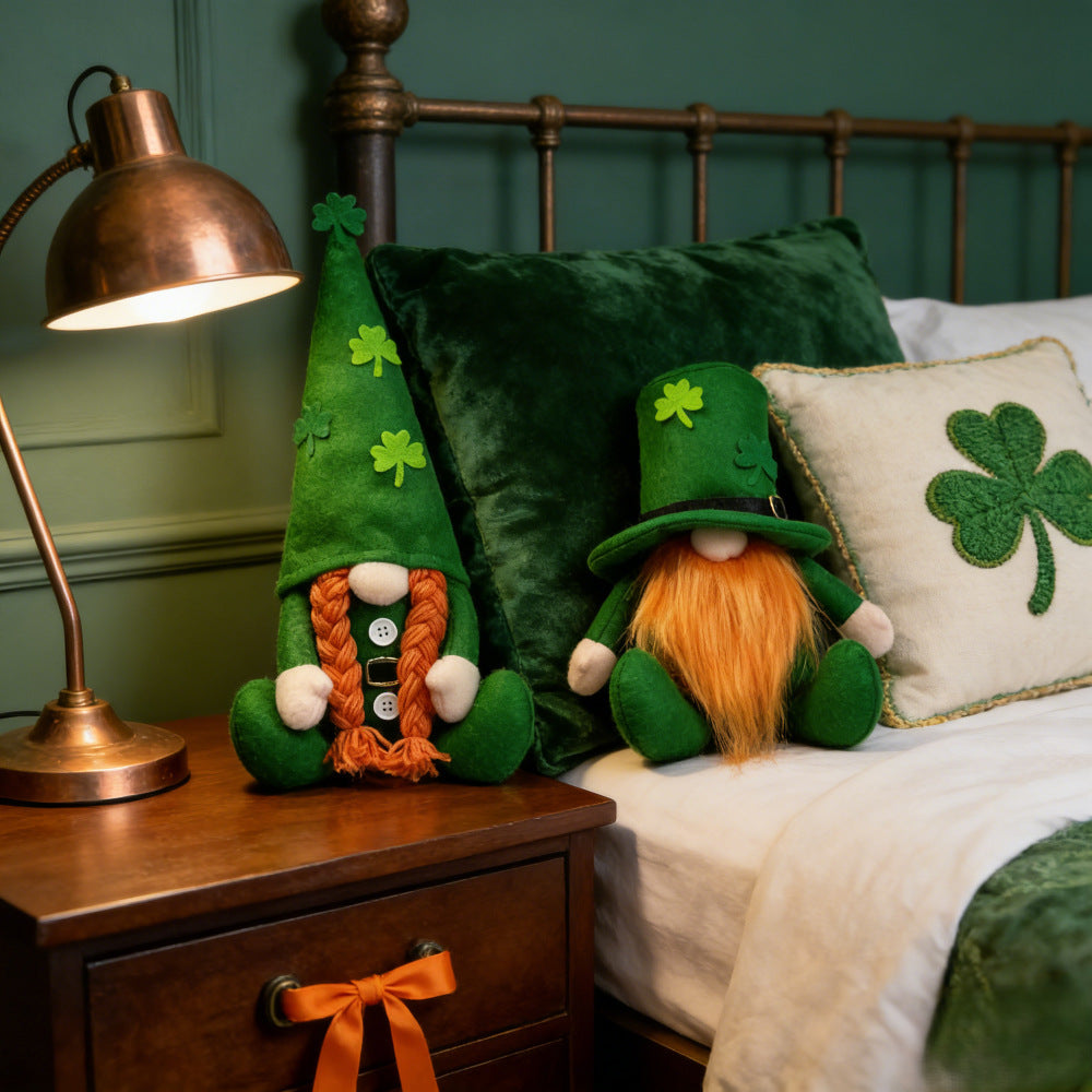 Set of 2 Adorable St Patrick's Day Gnome Decor - Home Tabletop Holiday Decor