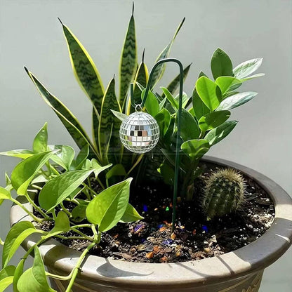 10 Pack - Sparkly Reflective Disco Ball Garden Stake Plant Pot Decor