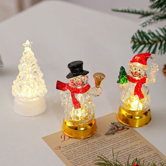 3 Pcs LED Light Up Christmas Ornament Set - Xmas Holiday Tabletop Decor