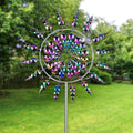 Rainbow Kinetic Metal Wind Spinner -  12.2- Inch, Patio Yard Garden Decor