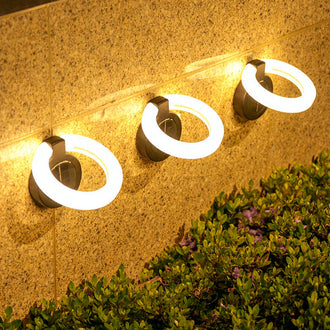 Rotatable Solar Powered LED Ring Light - Weatherproof Outdoor Yard Garden Decor Lighting