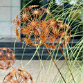 Rustic Metal Dandelion Garden Stake  -  Yard & Lawn Outdoor Yard Art